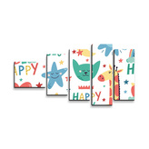 Obraz - 5-dílný Happy day: 100x60 cm