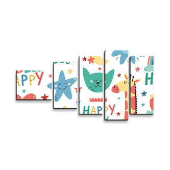 Obraz - 5-dílný Happy day: 100x60 cm