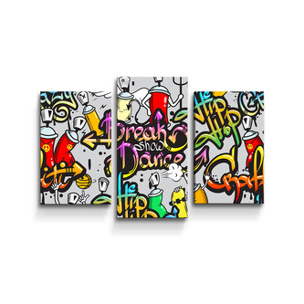 Obraz - 3-dílný Graffiti: 75x50 cm Obraz - 3-dílný Graffiti: 75x50 cm