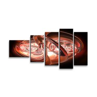 Obraz - 5-dílný Červená abstrakce: 100x60 cm