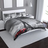 Povlečení Eiffelova věž a červené auto: 140x220 / 90x70