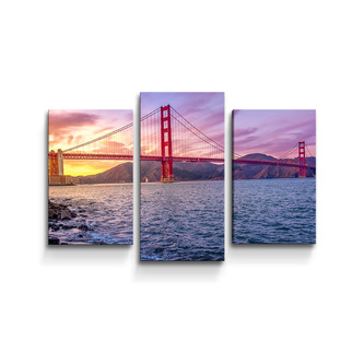 Obraz - 3-dílný Golden Gate 5: 75x50 cm