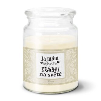 Svíčka Já mám nejlepšího bráchu na světě: 500 g 