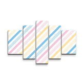 Obraz - 5-dílný Tříbarevné pruhy: 125x90 cm