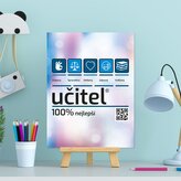 Dárková cedulka Učitel: 30x40 cm