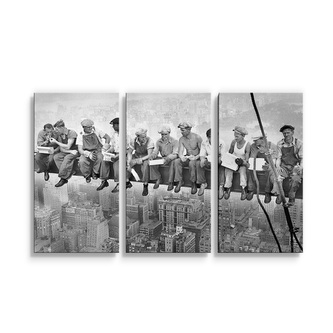 Obraz - 3-dílný Zedníci na traverze: 120x80 cm