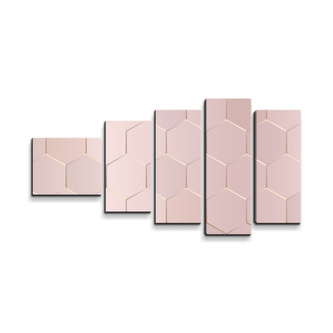 Obraz - 5-dílný Rose gold: 100x60 cm