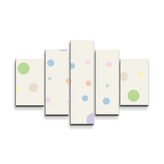 Obraz - 5-dílný Tříbarevné puntíky: 125x90 cm