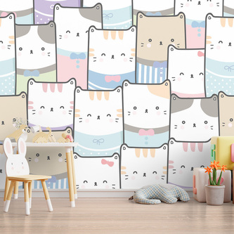 Tapeta Barevná koťátka: 125x75 cm Tapeta Barevná koťátka: 125x75 cm