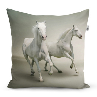 Polštář Dva bílí koně: 40x40 cm