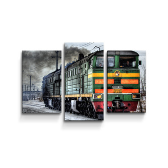 Obraz - 3-dílný Lokomotiva: 75x50 cm