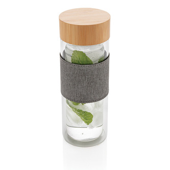 Skleněná láhev s dvojitou stěnou, 360ml, XD Design, čirá