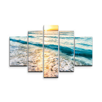 Obraz - 5-dílný Vlny: 125x90 cm