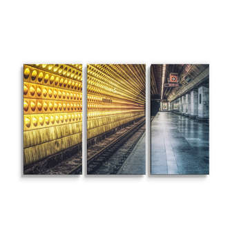 Obraz - 3-dílný Pražské metro: 120x80 cm