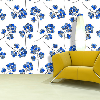 Tapeta Modré kvítí: 125x75 cm