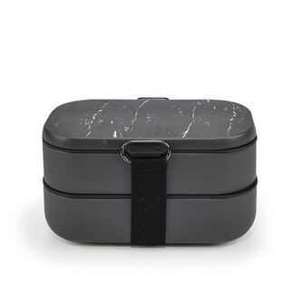 Obědový box s příborem Bento, 1,35l, Iris Barcelona, černý