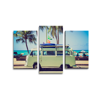 Obraz - 3-dílný Veterán na pláži: 75x50 cm