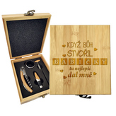 Dárková sada na víno Když Bůh stvořil babičky: 147×168×49 mm
