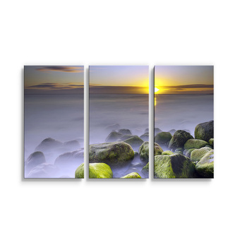Obraz - 3-dílný Kameny v jezeře: 120x80 cm