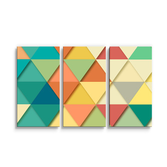 Obraz - 3-dílný Trojúhelníky: 120x80 cm