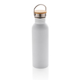 Nerezová láhev s bambusovým víčkem, 710ml, XD Design, bílá