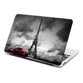 Samolepka na notebook Eiffelova věž a červené auto: 38x26 cm