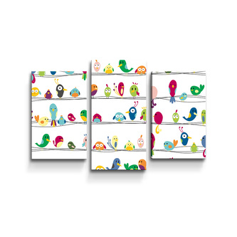 Obraz - 3-dílný Ptáčci: 75x50 cm