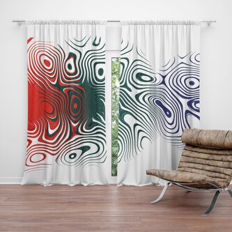 Závěs Dvoubarevná abstrakce: 2ks 140x250cm