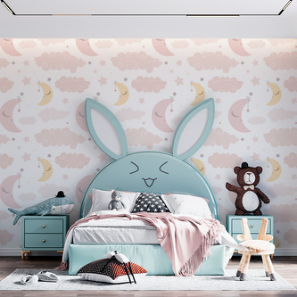 Tapeta Měsíčky a obláčky : 336x220 cm Tapeta Měsíčky a obláčky : 336x220 cm