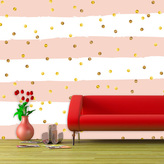 Tapeta Pruhy a zlaté tečky: 336x220 cm