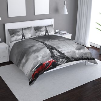 Povlečení Eiffelova věž a červené auto: 140x200 / 90x70