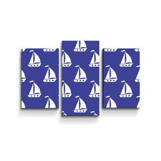 Obraz - 3-dílný Bílé lodě: 75x50 cm