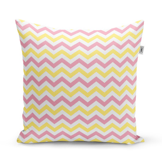 Polštář Růžové a žluté klikyháky: 40x40 cm