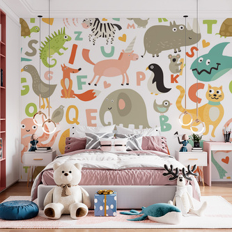 Tapeta Zoo abeceda: 208x125 cm