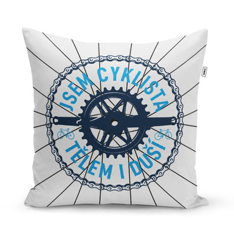 Polštář Jsem cyklista tělem i duší: 40x40 cm