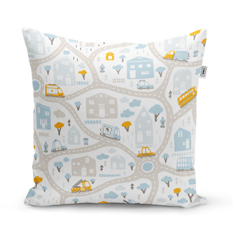 Polštář Cestičky s dopravou: 60x60 cm