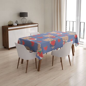 Ubrus Kočičky s jahodami: 130x130 cm