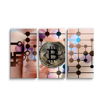 Obraz - 3-dílný Bitcoin: 120x80 cm
