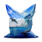 Sedací vak Delfíni ve vlnách: 150x100 cm