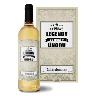 Bílé víno Ty pravé legendy se rodí v únoru: 0,75 l 
