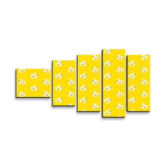 Obraz - 5-dílný Bílé kachničky: 100x60 cm