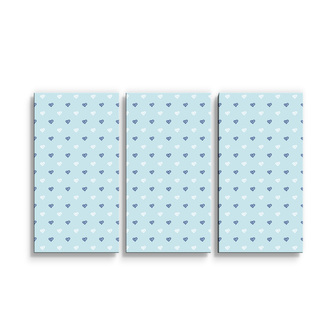 Obraz - 3-dílný Srdce na modré: 120x80 cm Obraz - 3-dílný Srdce na modré: 120x80 cm