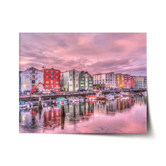 Plakát Barevné domky na pobřeží: 120x80 cm Plakát Barevné domky na pobřeží: 120x80 cm