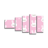 Obraz - 5-dílný Králíčci: 100x60 cm