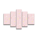 Obraz - 5-dílný Hvězdy a puntíky : 125x90 cm