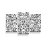 Obraz - 3-dílný Hvězdy mehendi: 75x50 cm