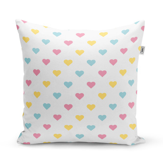 Polštář Tříbarevná srdíčka: 50x50 cm