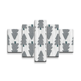 Obraz - 5-dílný Šedé stromky: 125x90 cm