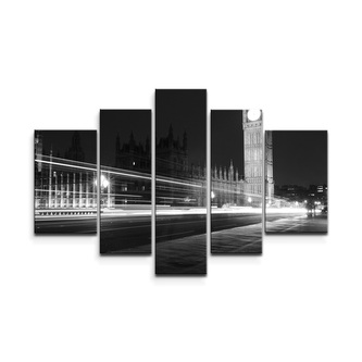 Obraz - 5-dílný Westminsterský palác: 125x90 cm