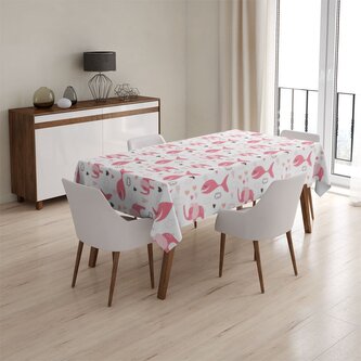 Ubrus Růžové rybky a sloni: 90x90 cm